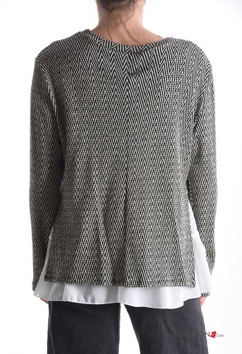 Blouse lurex manches longues Imprimé chevron - ph 2