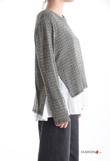 Blouse lurex manches longues Imprimé chevron - ph 3