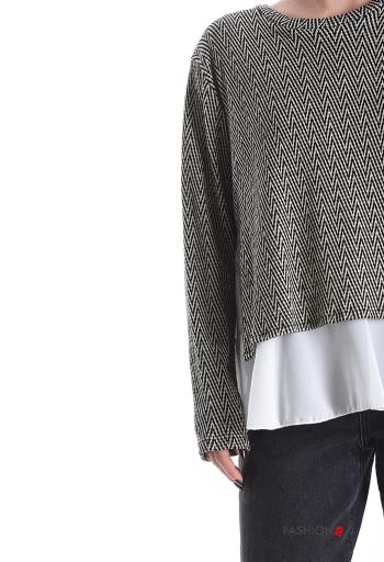 Blouse lurex manches longues Imprimé chevron - ph 4