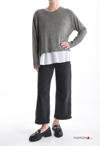 Blouse lurex manches longues Imprimé chevron - ph 5