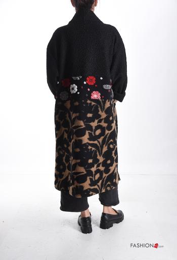 Floral oversized Wool Mix Duster Coat with pockets - ph 2