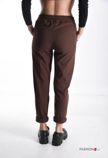 Pantalone sportivo garzato con tasche con coulisse - ph 2