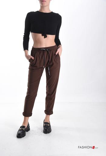 Pantalone sportivo garzato con tasche con coulisse - ph 5