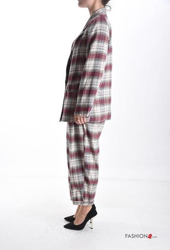 Conjunto de Algodón doble botonadura Estampado Vichy con bolsillos - ph 3