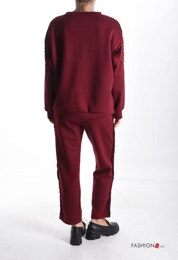 Tuta sportiva garzato girocollo con paillettes con tasche - ph 2