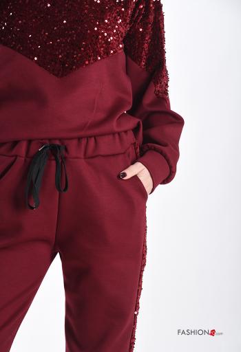 Tuta sportiva garzato girocollo con paillettes con tasche - ph 4