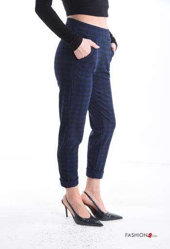 Pantalone skinny Fantasia tartan con tasche con elastico - ph 3
