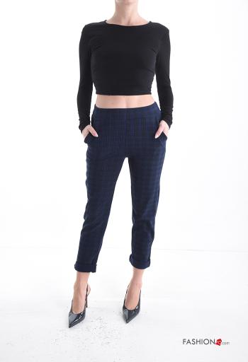 Pantalone skinny Fantasia tartan con tasche con elastico - ph 5