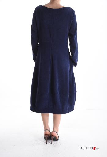 Vestido extra grande de Terciopelo canalé con bolsillos - ph 2