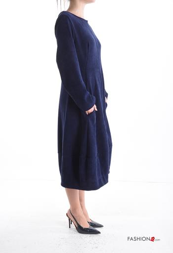 Vestido extra grande de Terciopelo canalé con bolsillos - ph 3