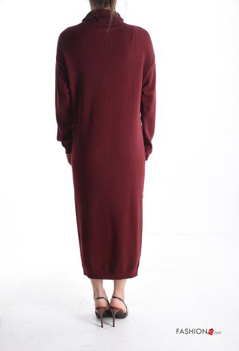 Vestido manga larga de cuello alto con abertura - ph 2