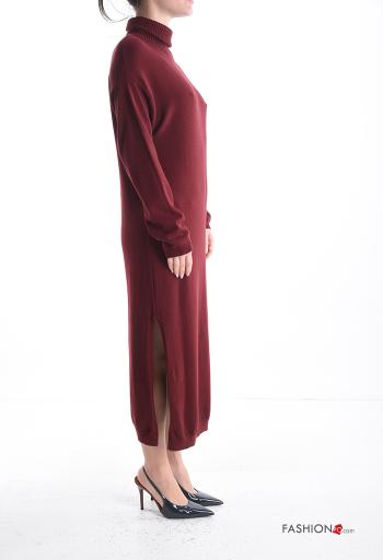 Vestido manga larga de cuello alto con abertura - ph 3