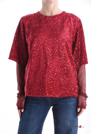 Blusa cuello redondo con lentejuelas - ph 1