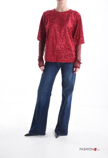 Blusa cuello redondo con lentejuelas - ph 5