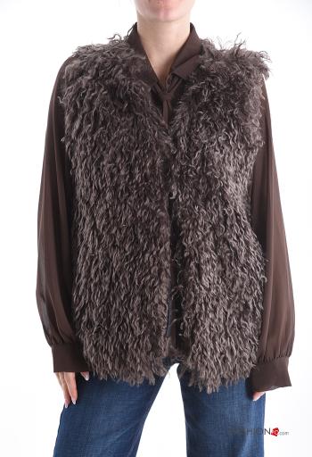 Chaleco de Mezcla de Lana piel sintética con forro - ph 1