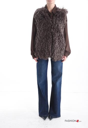 Chaleco de Mezcla de Lana piel sintética con forro - ph 5