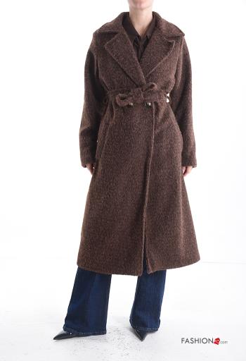 Abrigo doble botonadura largo con cinturón con bolsillos - ph 1