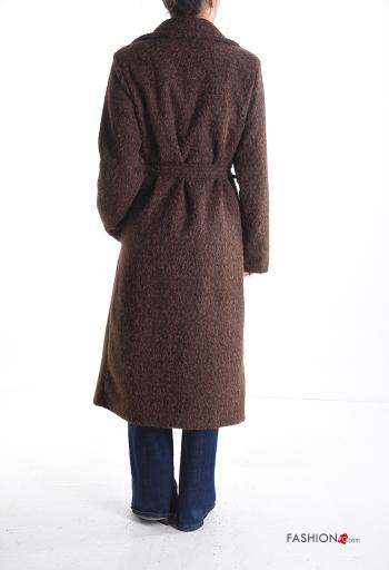 Abrigo doble botonadura largo con cinturón con bolsillos - ph 2