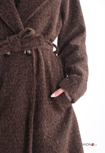 Abrigo doble botonadura largo con cinturón con bolsillos - ph 4