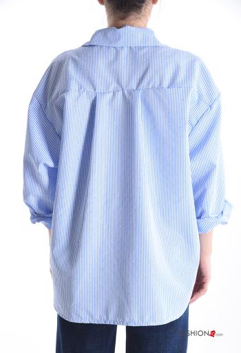 Striped Cotton Shirt with rhinestones - ph 2