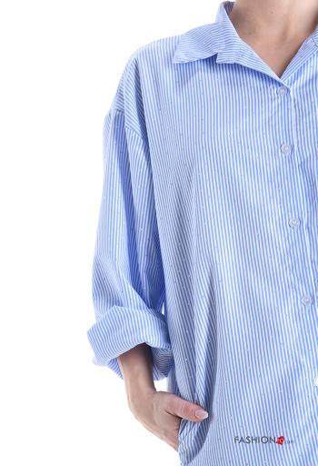 Striped Cotton Shirt with rhinestones - ph 4