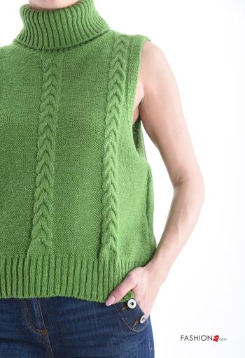ärmellos Strickpullover aus Wollmischung Rollkragen- - ph 4