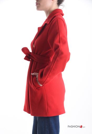 double-breasted mini Coat with belt with pockets - ph 3