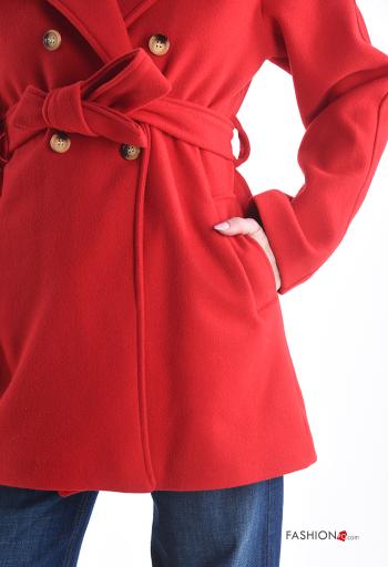 double-breasted mini Coat with belt with pockets - ph 4