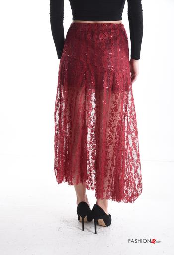 lace trim Longuette Skirt with sequins - ph 2
