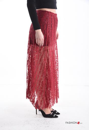 lace trim Longuette Skirt with sequins - ph 3