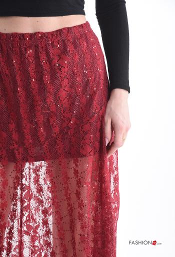 lace trim Longuette Skirt with sequins - ph 4