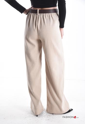 Samt wide leg Hose mit Gürtel mit Taschen mit Pailletten - ph 2