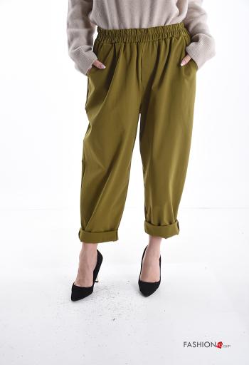Pantalone in Cotone con tasche con elastico - ph 1