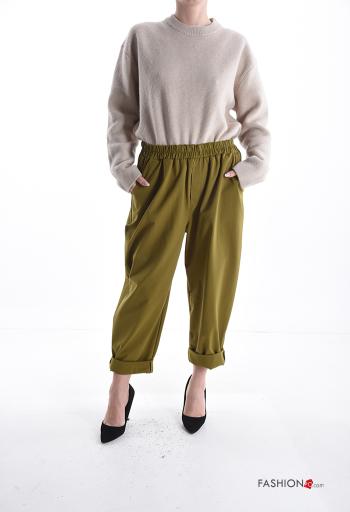 Pantalone in Cotone con tasche con elastico - ph 5