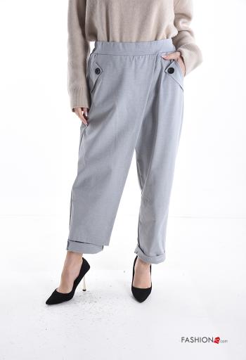 Pantalone in Cotone con tasche con elastico