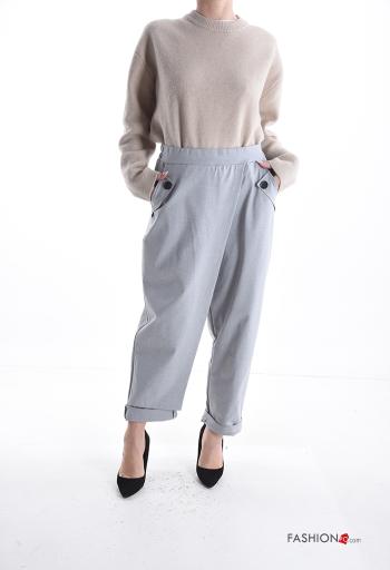 Pantalone in Cotone con tasche con elastico - ph 5