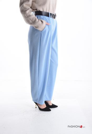 Pantalone wide leg con cintura con tasche - ph 3