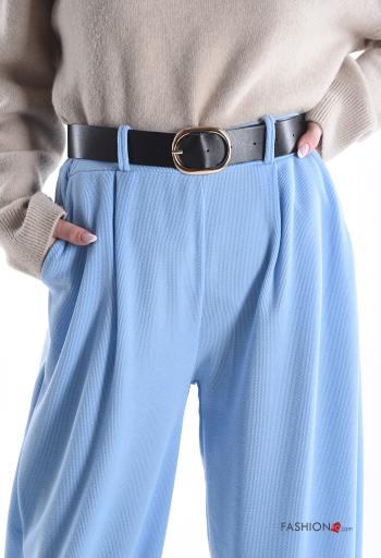 Pantalone wide leg con cintura con tasche - ph 4