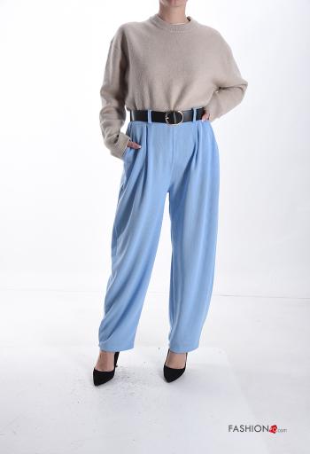 Pantalone wide leg con cintura con tasche - ph 5