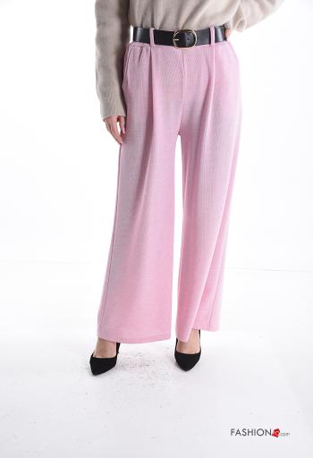 Pantalone wide leg con cintura con tasche - ph 1
