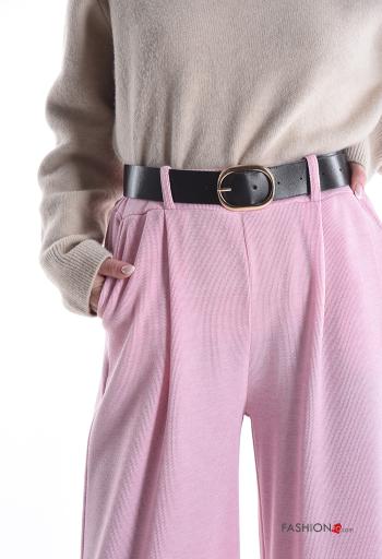 Pantalone wide leg con cintura con tasche - ph 4