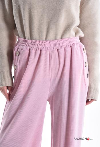 Pantalone wide leg con elastico con bottoni con tasche - ph 4