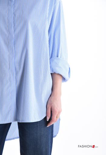 Camisa de Algodón extra grande manga larga a rayas - ph 4