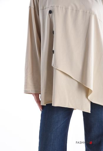 asymmetrical Cotton Long sleeved top with buttons - ph 4