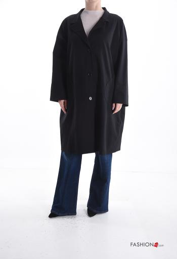 Cappotto in Cotone oversize con bottoni con tasche - ph 1