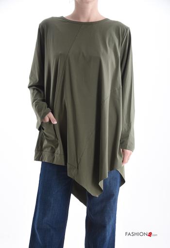 asymmetrical Cotton Long sleeved top