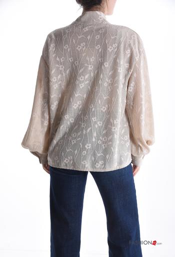 Blusa manga larga Estampado Floral con lazo - ph 2