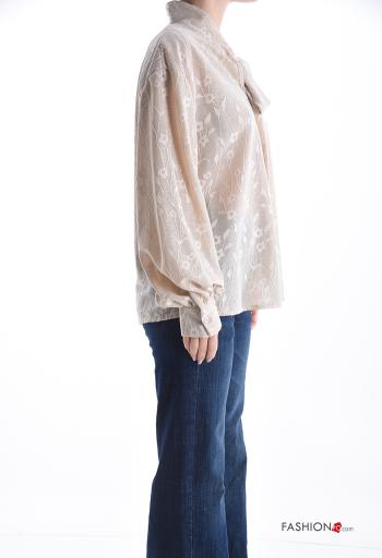 Blusa manga larga Estampado Floral con lazo - ph 3