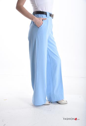 Pantalone wide leg con cintura con tasche - ph 3