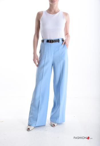 Pantalone wide leg con cintura con tasche - ph 5